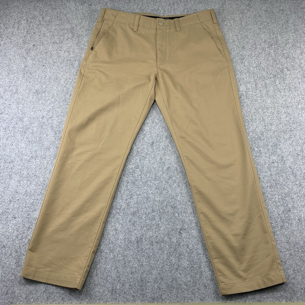 Eddie Bauer Chino Straight Pants Mens 38x32 (actual 38x30) Brown Cotton Blend